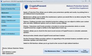 CryptoPrevent main screen