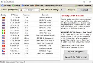 Identity Cloaker main screen