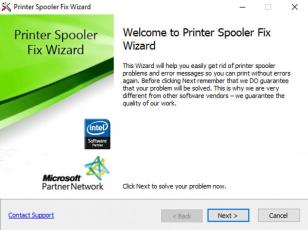 Printer Spooler Fix Wizard main screen