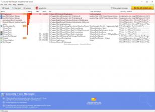 Security Task Manager main screen
