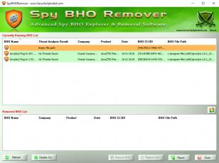 Spy BHO Remover main screen