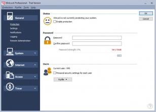 WinLock Professional main screen