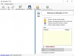xShredder main screen