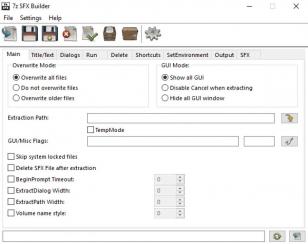 7z SFX Builder main screen