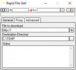 Rapid File Get main screen