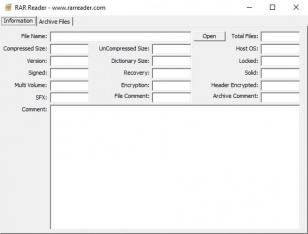 RAR Reader main screen
