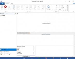 Advanced Email Verifier main screen