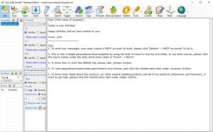 Auto Mail Sender Standard main screen