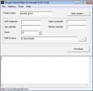 Google Hybrid Maps Downloader main screen