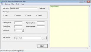 Google Maps Downloader main sreen