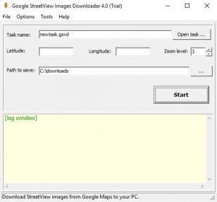 Google StreetView Images Downloader main screen