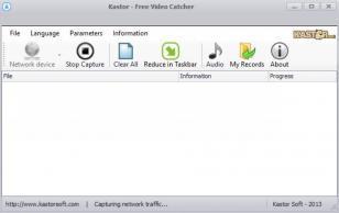 Kastor Free Video Catcher main screen