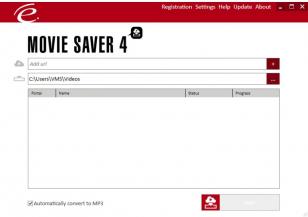 MovieSaver main screen
