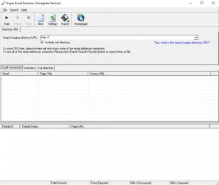 Super Email Extractor main screen