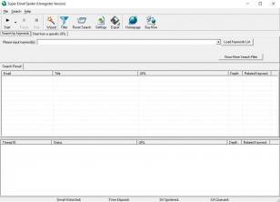 Super Email Spider main screen