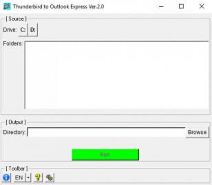 Thunderbird to Outlook Express main screen