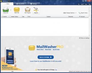 MailWasherPro main screen