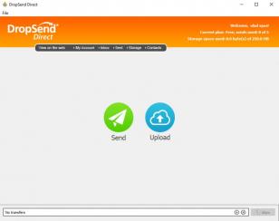 Dropsend Direct main screen