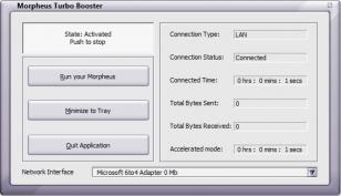 Morpheus Turbo Booster main screen