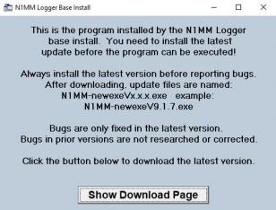 N1MM logger main screen