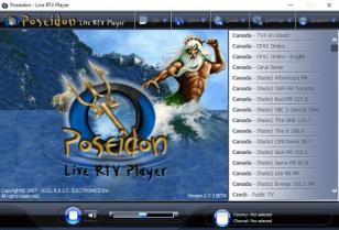 Poseidon - Live RTV Player main screen