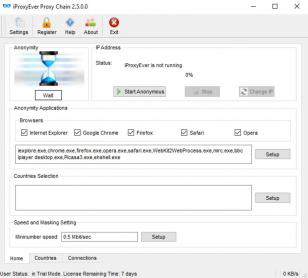 iProxyEver Proxy Chain main screen
