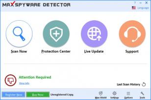 Max Spyware Detector main screen