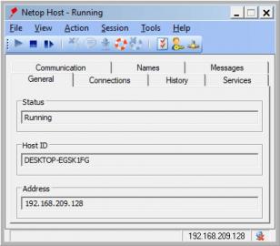 Netop Remote Control Host main screen