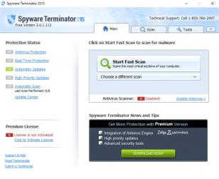 Spyware Terminator 2015 main screen