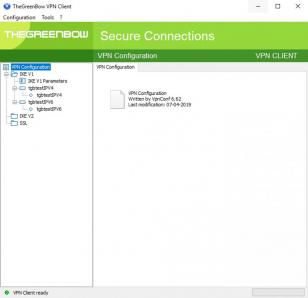 TheGreenBow VPN Client main screen