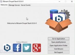 Bitnami Drupal Stack main screen