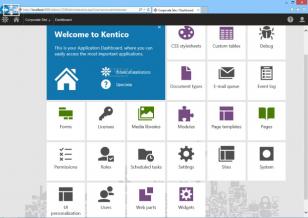 Kentico main screen