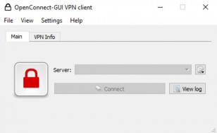 OpenConnect-GUI VPN client main screen