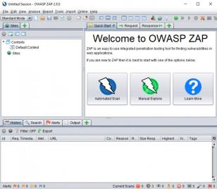 OWASP Zed Attack Proxy main screen