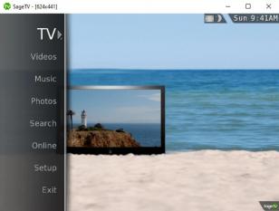 SageTV main screen