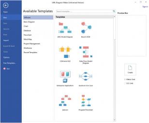 UML Diagram Maker main screen