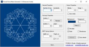 Fractal Snowflake Generator main screen