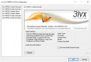 3ivx MPEG-4 main screen