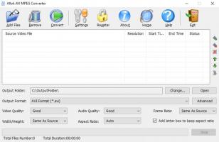 Allok AVI MPEG Converter main screen