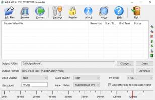 Allok AVI to DVD SVCD VCD Converter main screen