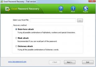 Excel Password Recovery main screen