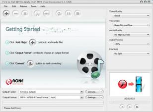 FLV to AVI MPEG WMV 3GP MP4 iPod Converter main screen