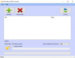 Free Video to MP3 Converter main screen