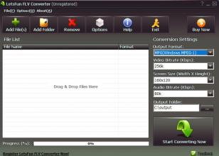 LetsFun FLV Converter main screen