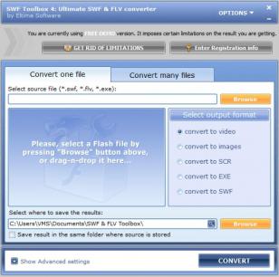 SWF & FLV Toolbox main screen