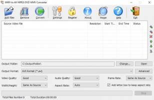 WMV to AVI MPEG DVD WMV Converter main screen