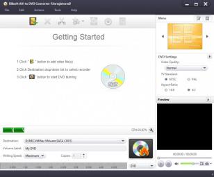 Xilisoft AVI to DVD Converter main screen