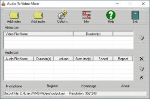 Audio To Video Mixer main screen