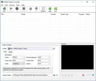 eTeSoft Video Converter main screen