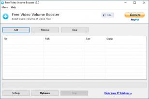 Free Video Volume Booster main screen